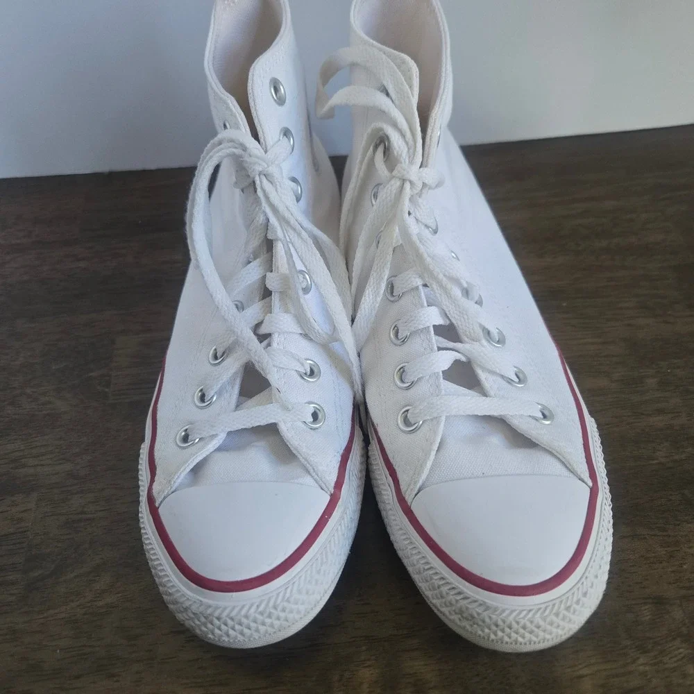 Converse Chuck Taylor All Star High Top White Canvas Sneakers Mens 7 Women 9 - Picture 6 of 7